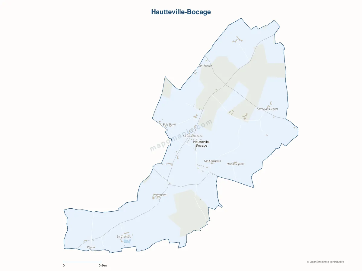 Carte de Hautteville-Bocage à personnaliser