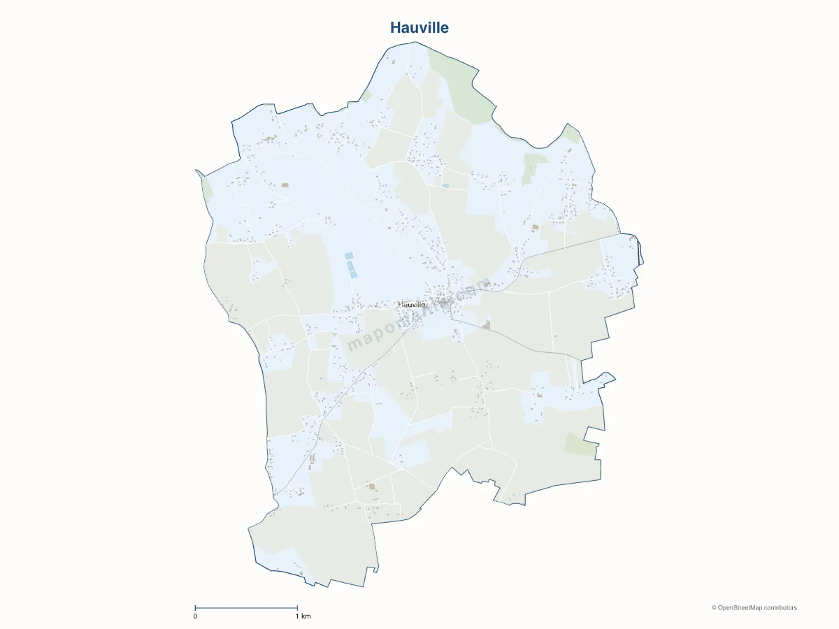 Carte de Hauville à personnaliser