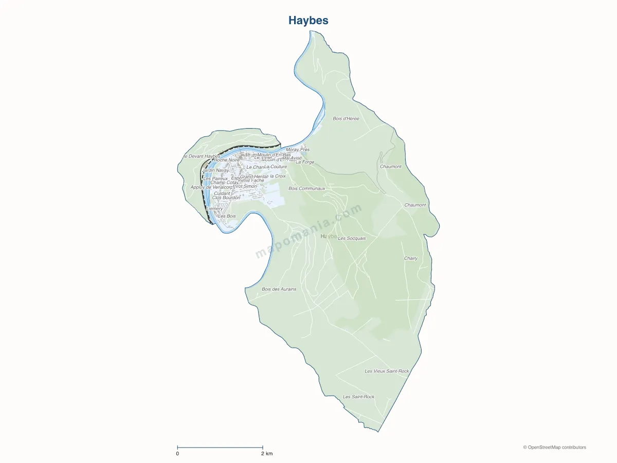 Carte de Haybes à personnaliser