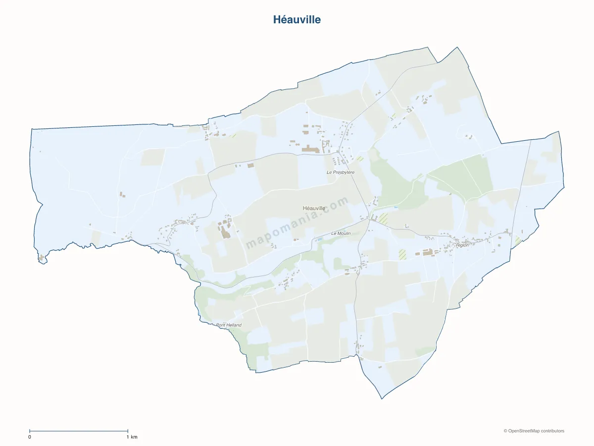 Carte de Héauville à personnaliser