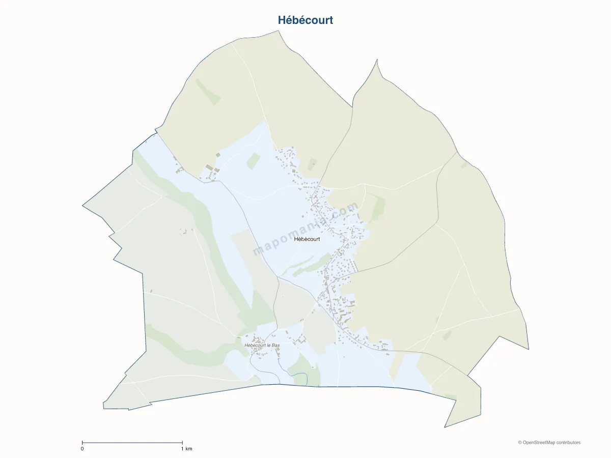 Carte de Hébécourt à personnaliser