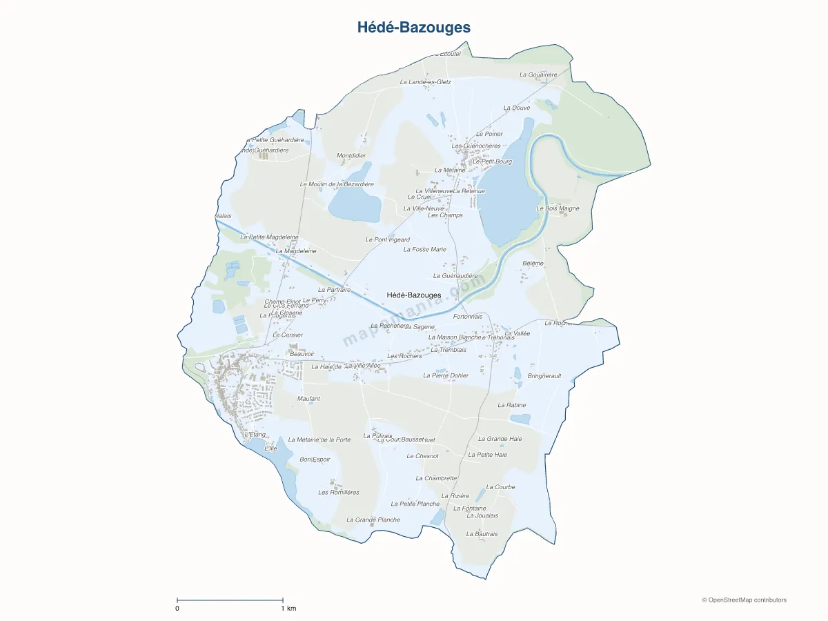 Carte de Hédé-Bazouges à personnaliser