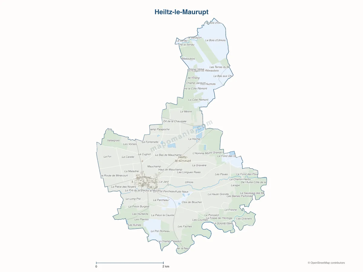 Carte de Heiltz-le-Maurupt à personnaliser