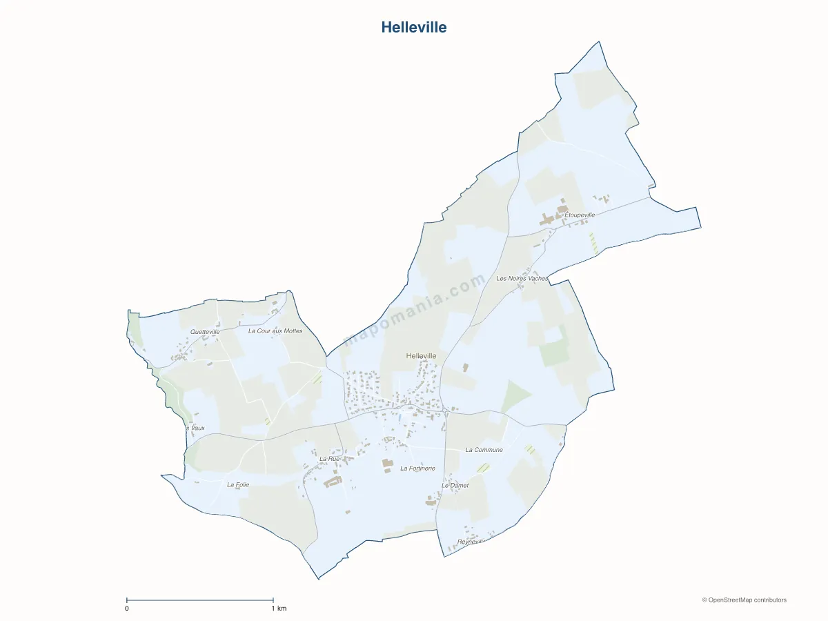 Carte de Helleville à personnaliser