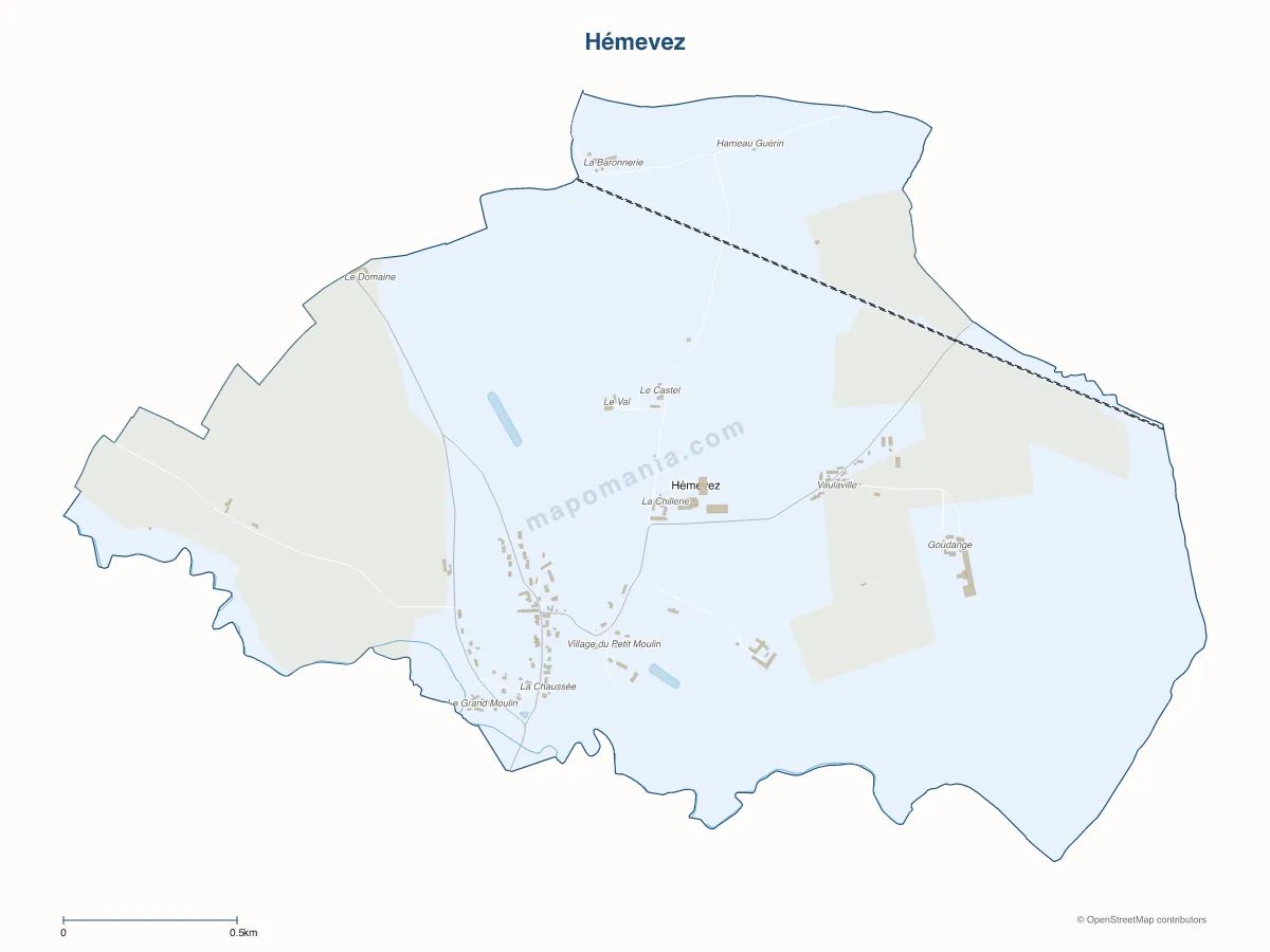 Carte de Hémevez à personnaliser