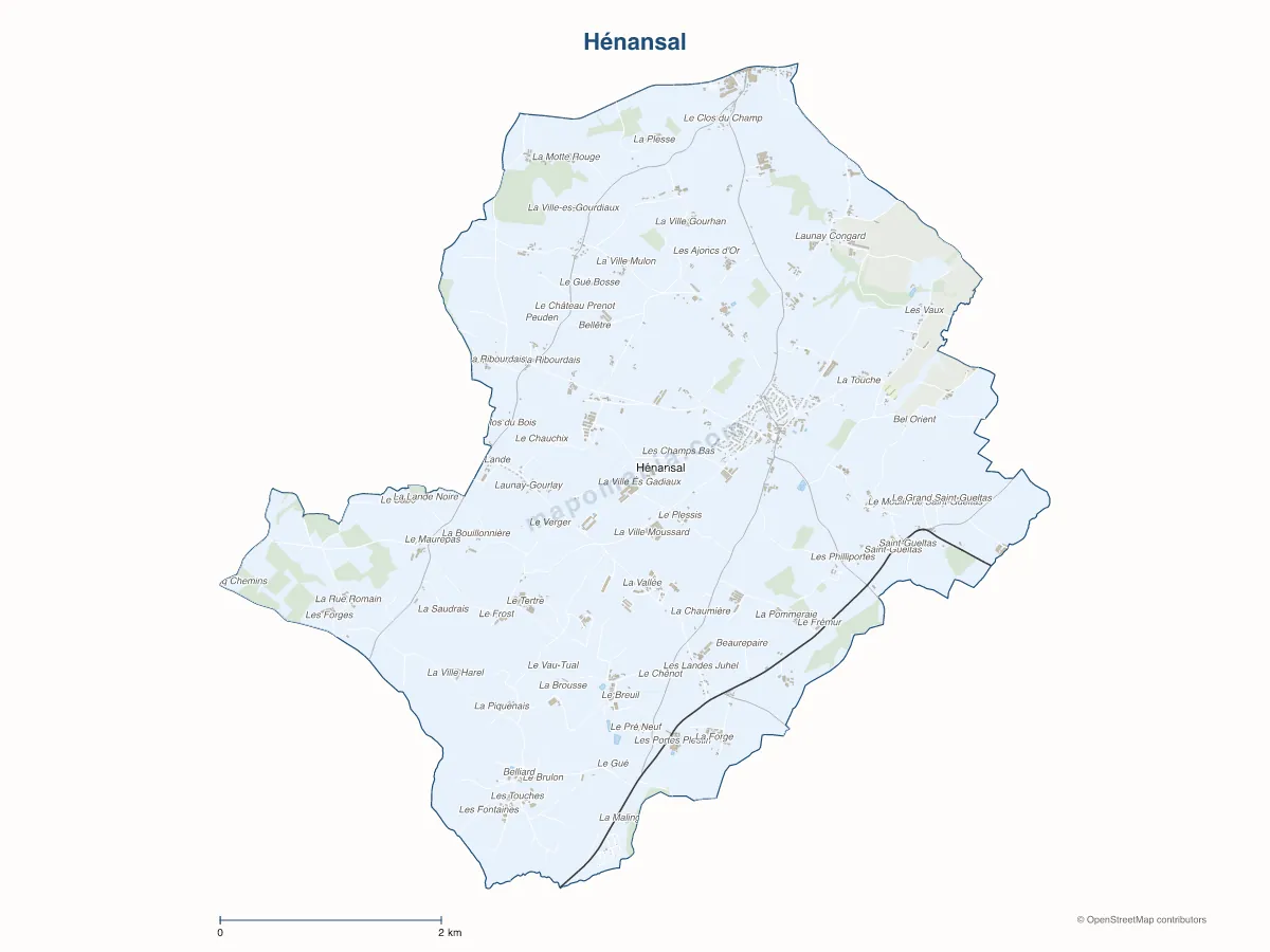 Carte de Hénansal à personnaliser