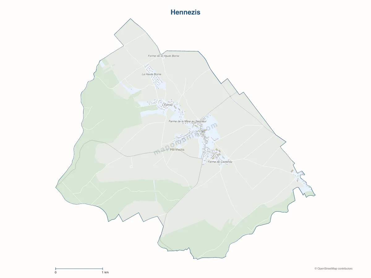 Carte de Hennezis à personnaliser