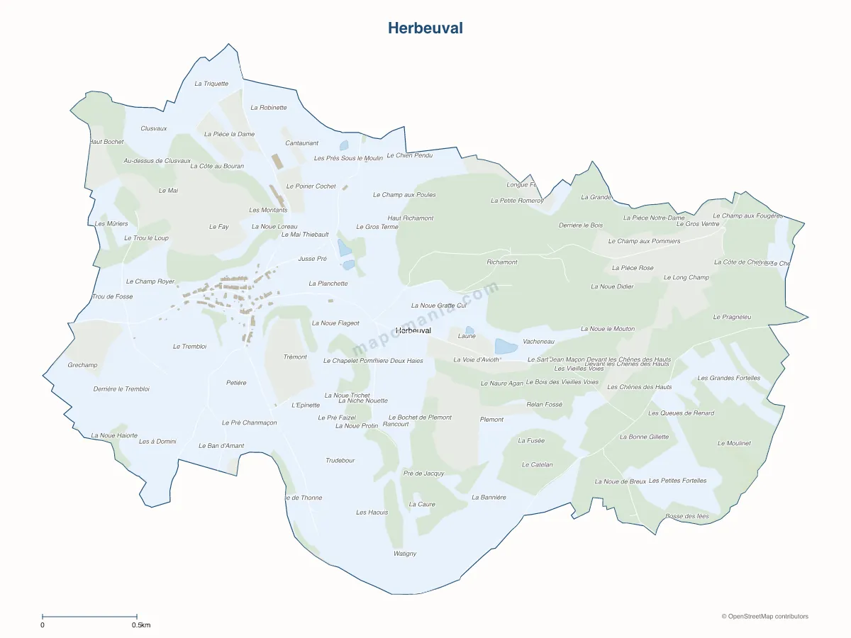 Carte de Herbeuval à personnaliser