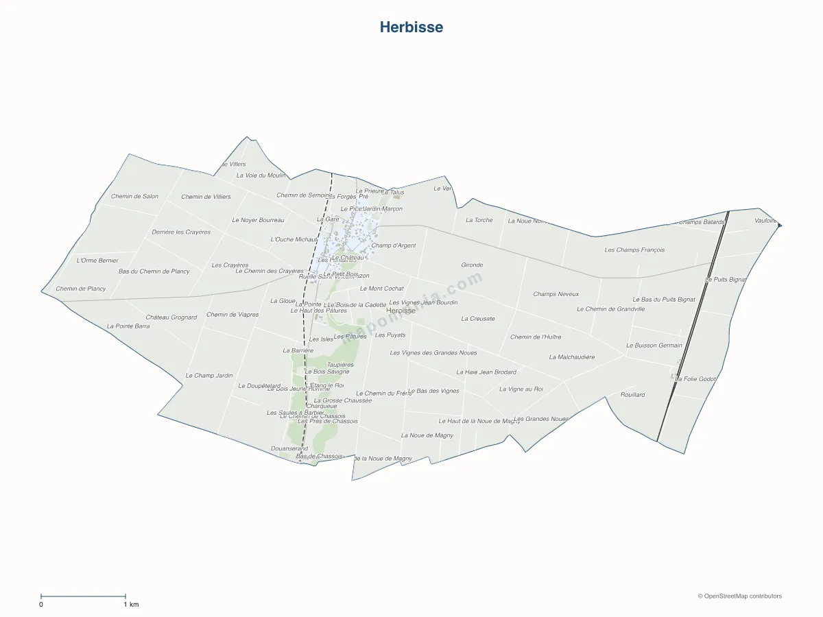 Carte de Herbisse à personnaliser