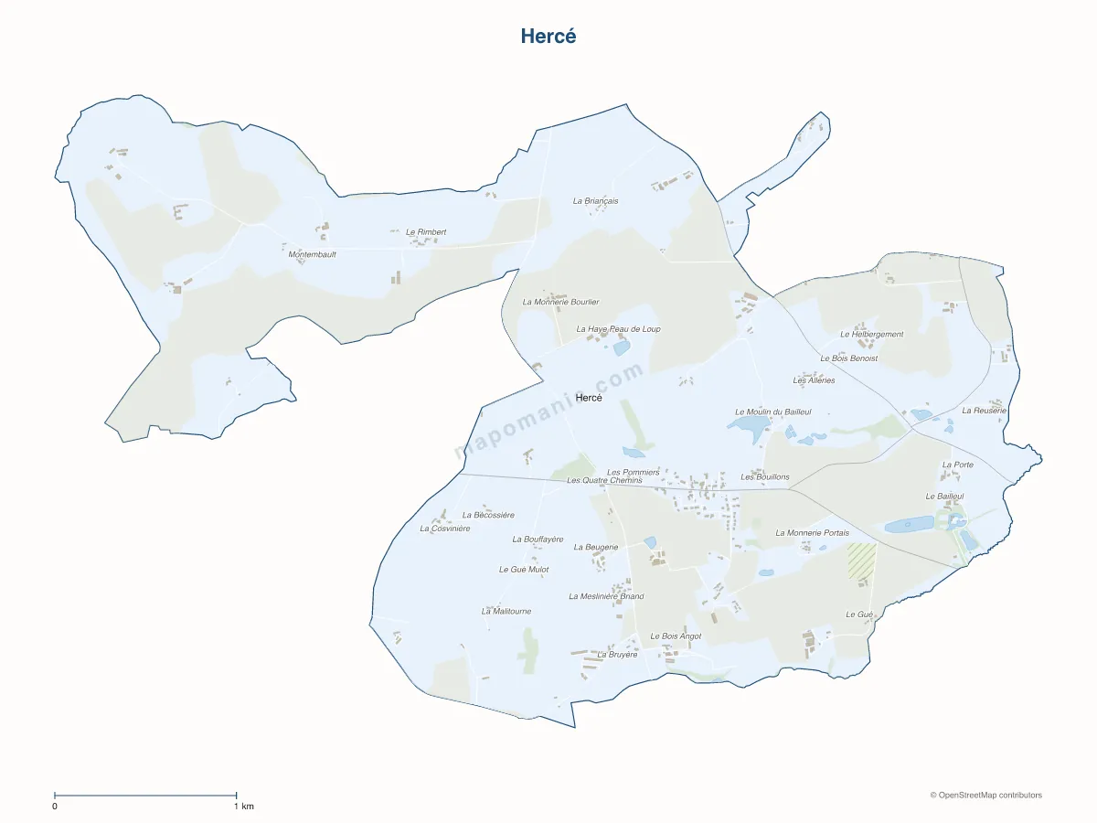 Carte de Hercé à personnaliser