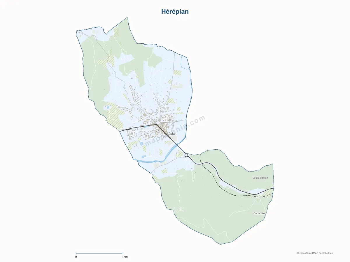Carte de Hérépian à personnaliser