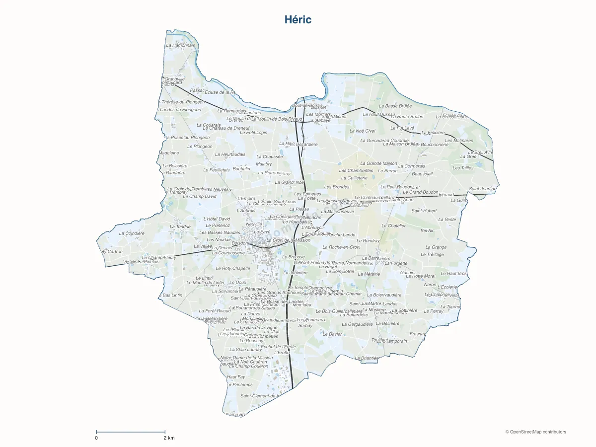 Carte de Héric à personnaliser