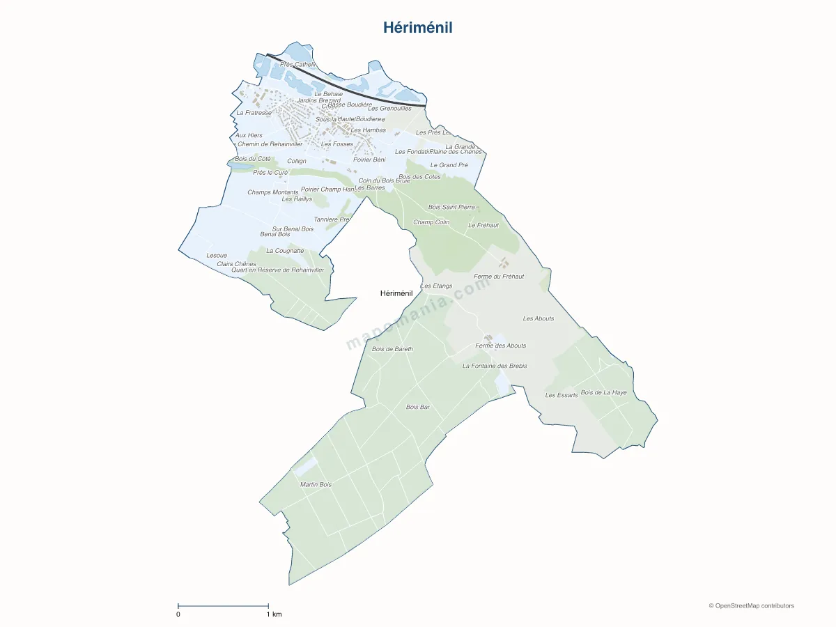 Carte de Hériménil à personnaliser