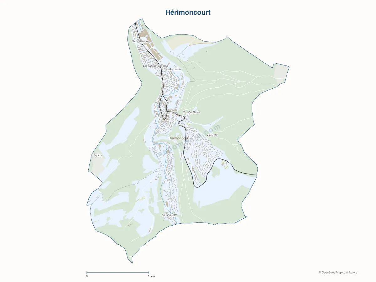 Carte de Hérimoncourt à personnaliser