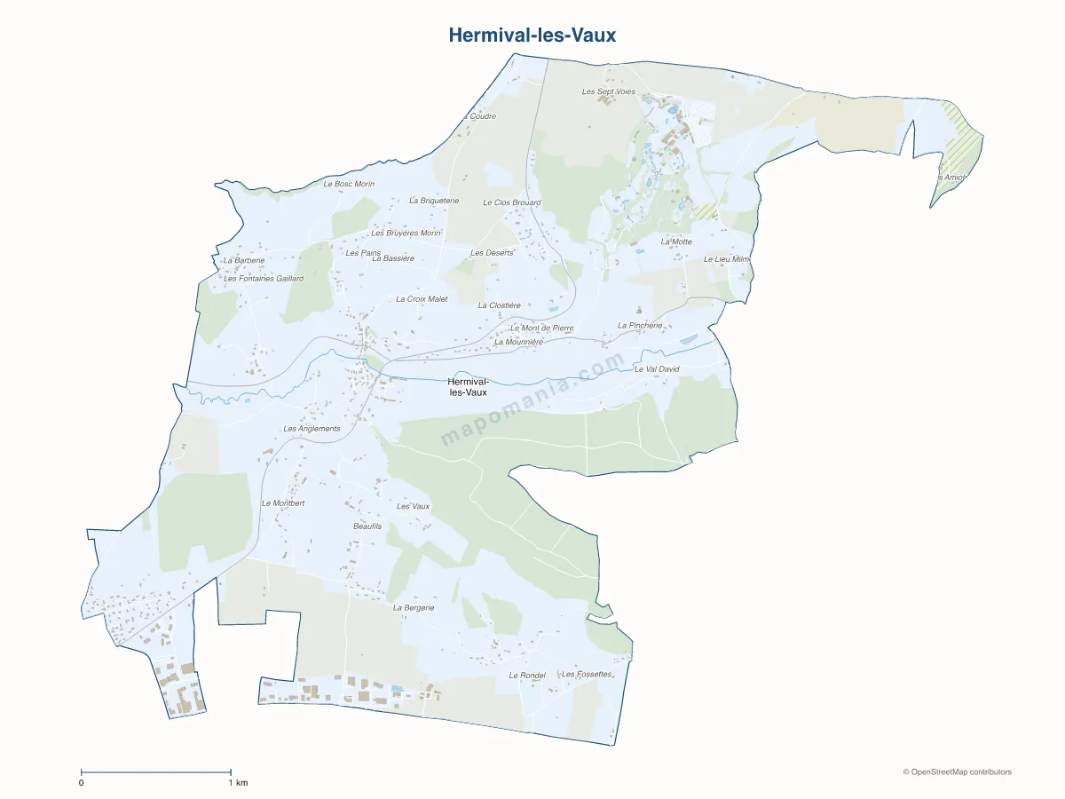 Carte de Hermival-les-Vaux à personnaliser
