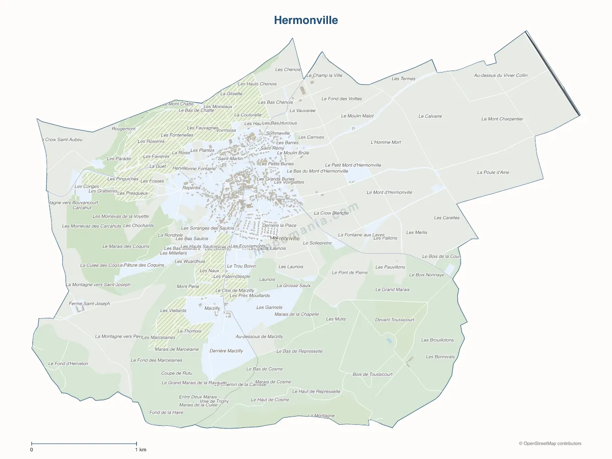 Carte de Hermonville à personnaliser
