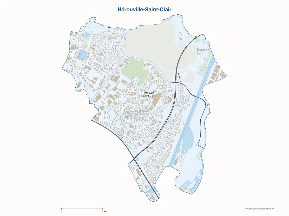 Carte de Hérouville-Saint-Clair à personnaliser