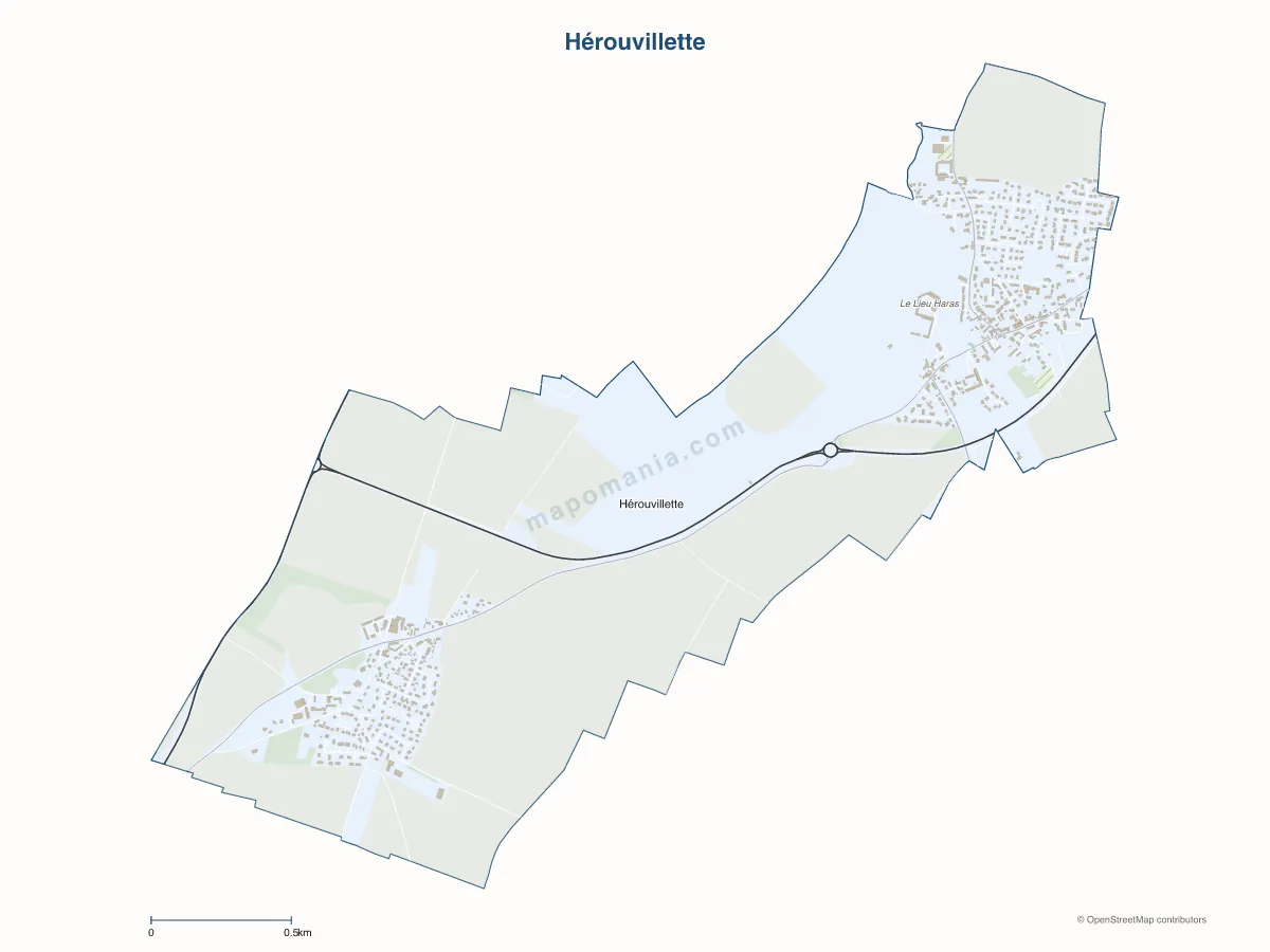 Carte de Hérouvillette à personnaliser