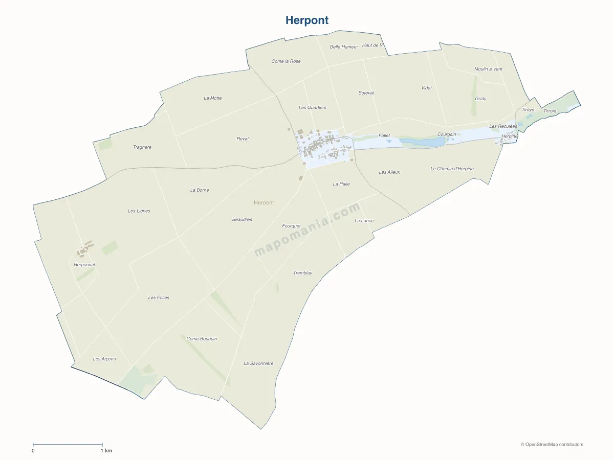 Carte de Herpont à personnaliser