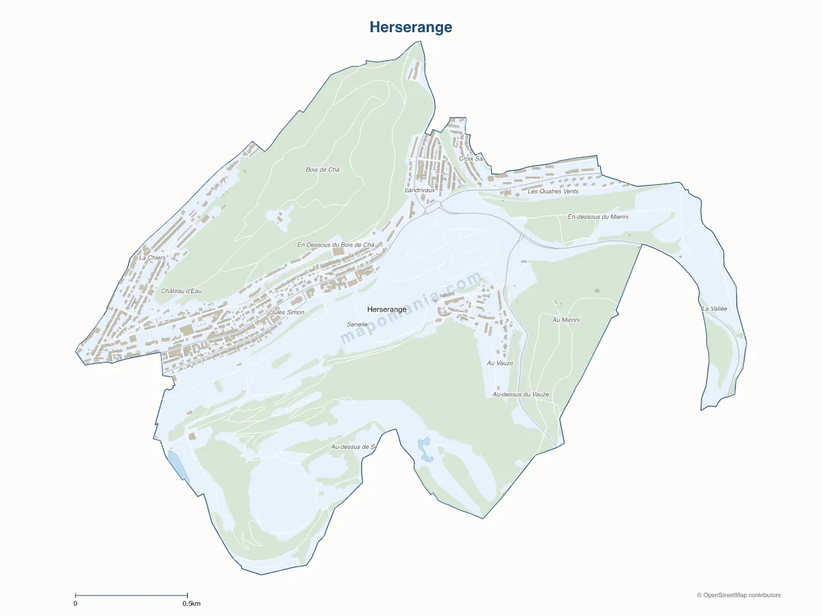 Carte de Herserange à personnaliser
