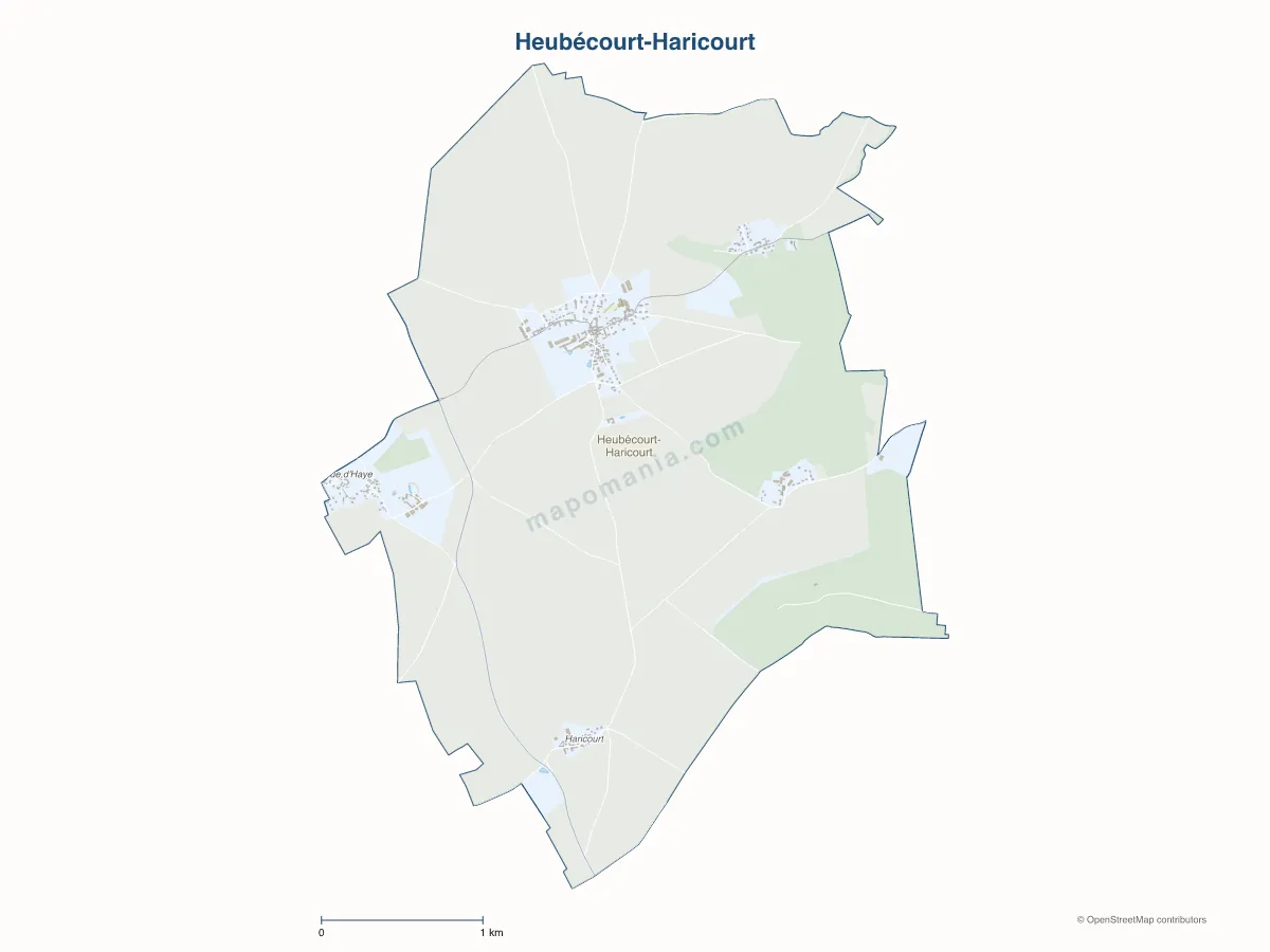 Carte de Heubécourt-Haricourt à personnaliser