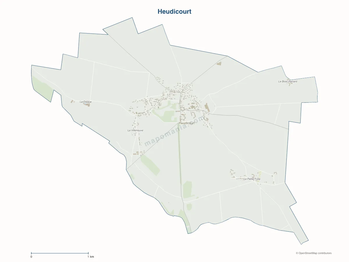 Carte de Heudicourt à personnaliser