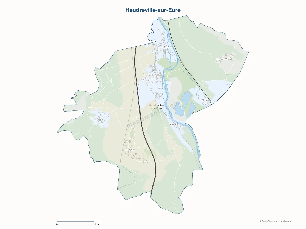 Carte de Heudreville-sur-Eure à personnaliser