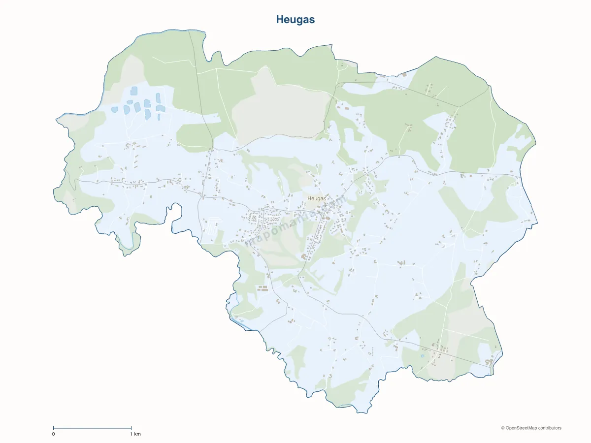 Carte de Heugas à personnaliser