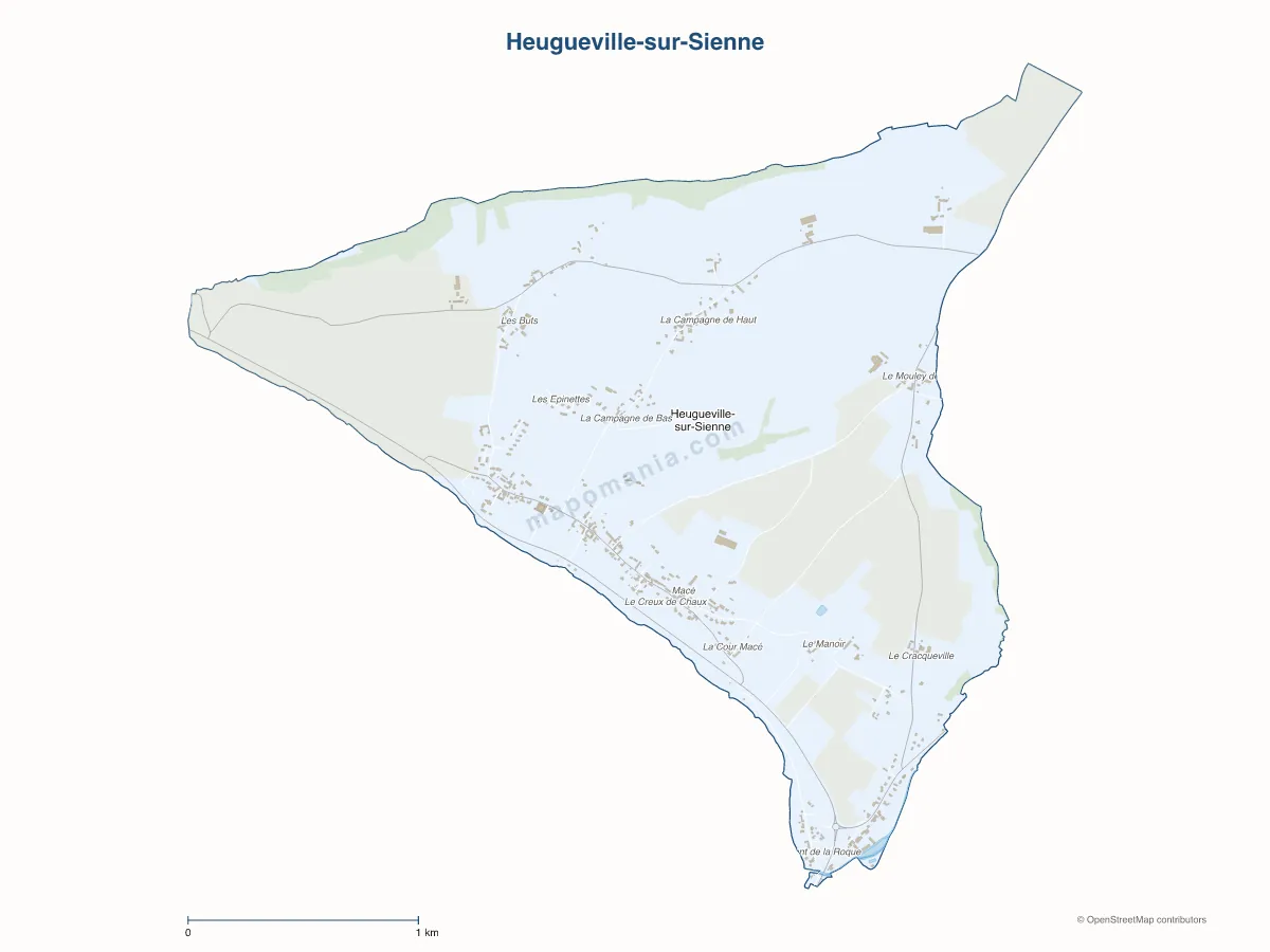 Carte de Heugueville-sur-Sienne à personnaliser