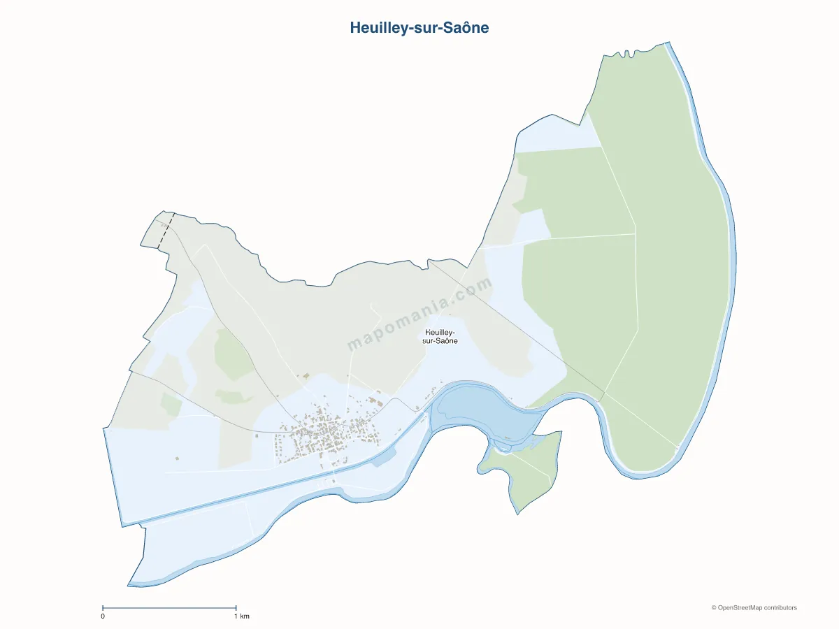 Carte de Heuilley-sur-Saône à personnaliser