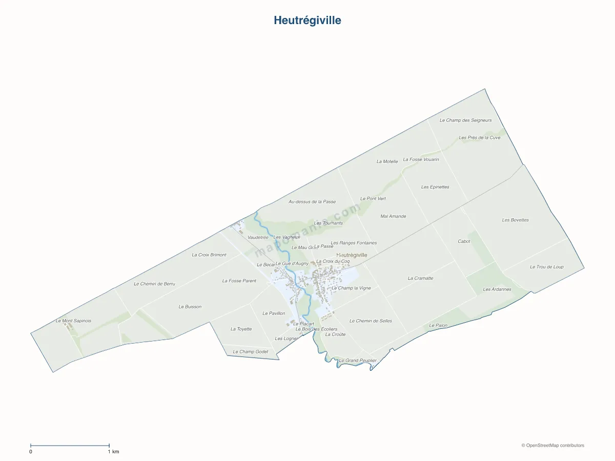 Carte de Heutrégiville à personnaliser
