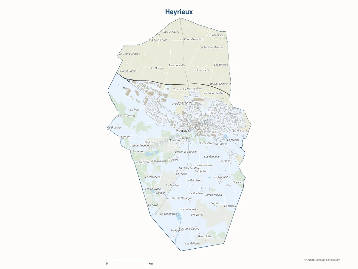 Carte de Heyrieux à personnaliser