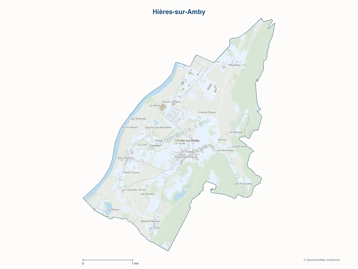 Carte de Hières-sur-Amby à personnaliser
