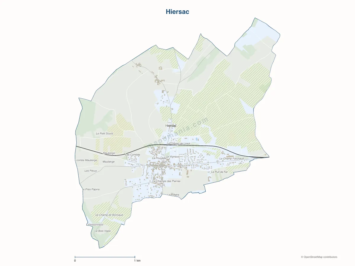 Carte de Hiersac à personnaliser