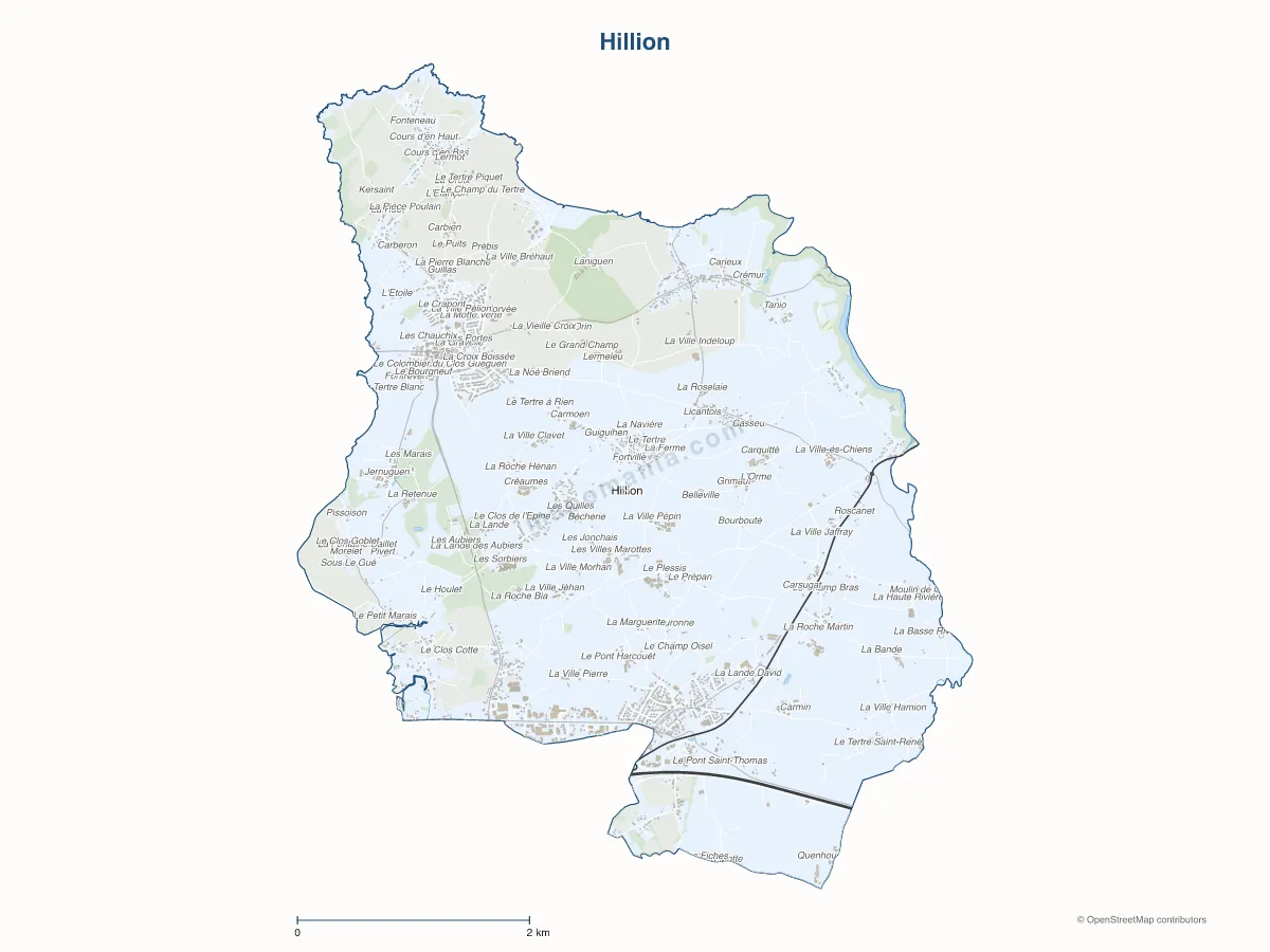 Carte de Hillion à personnaliser