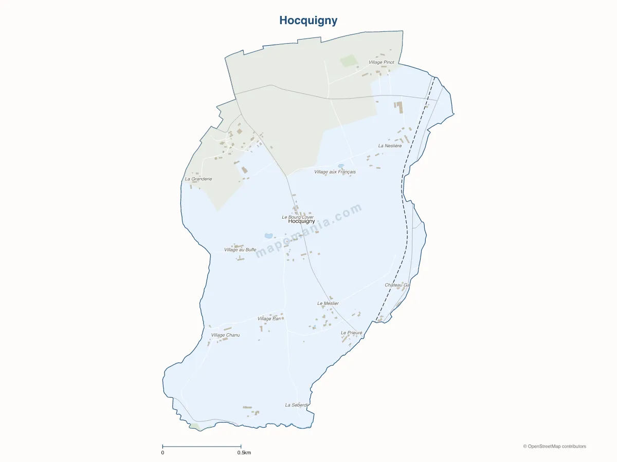 Carte de Hocquigny à personnaliser
