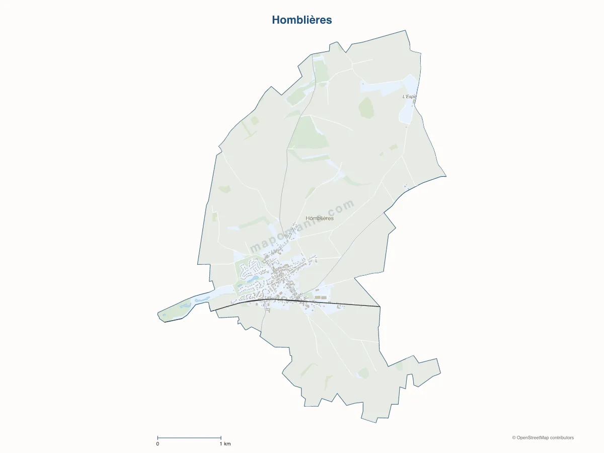 Carte de Homblières à personnaliser