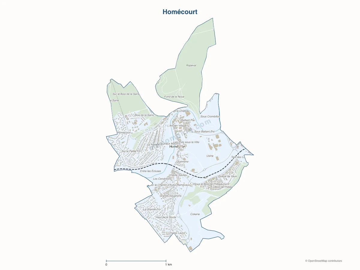 Carte de Homécourt à personnaliser