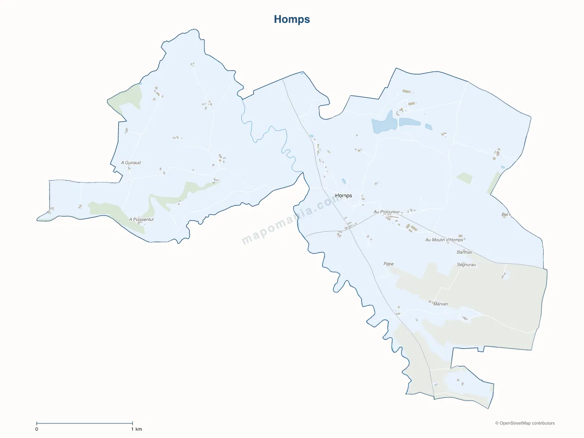 Carte de Homps à personnaliser