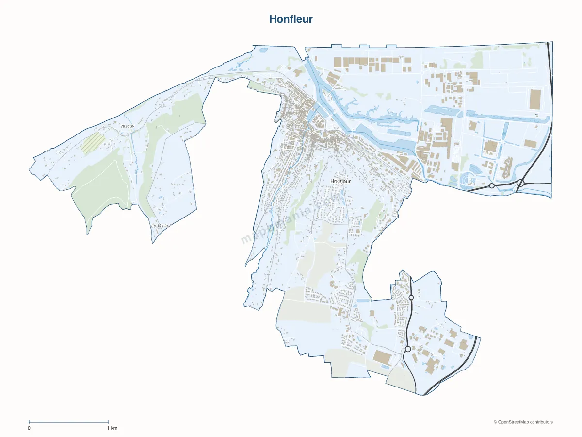 Carte de Honfleur à personnaliser