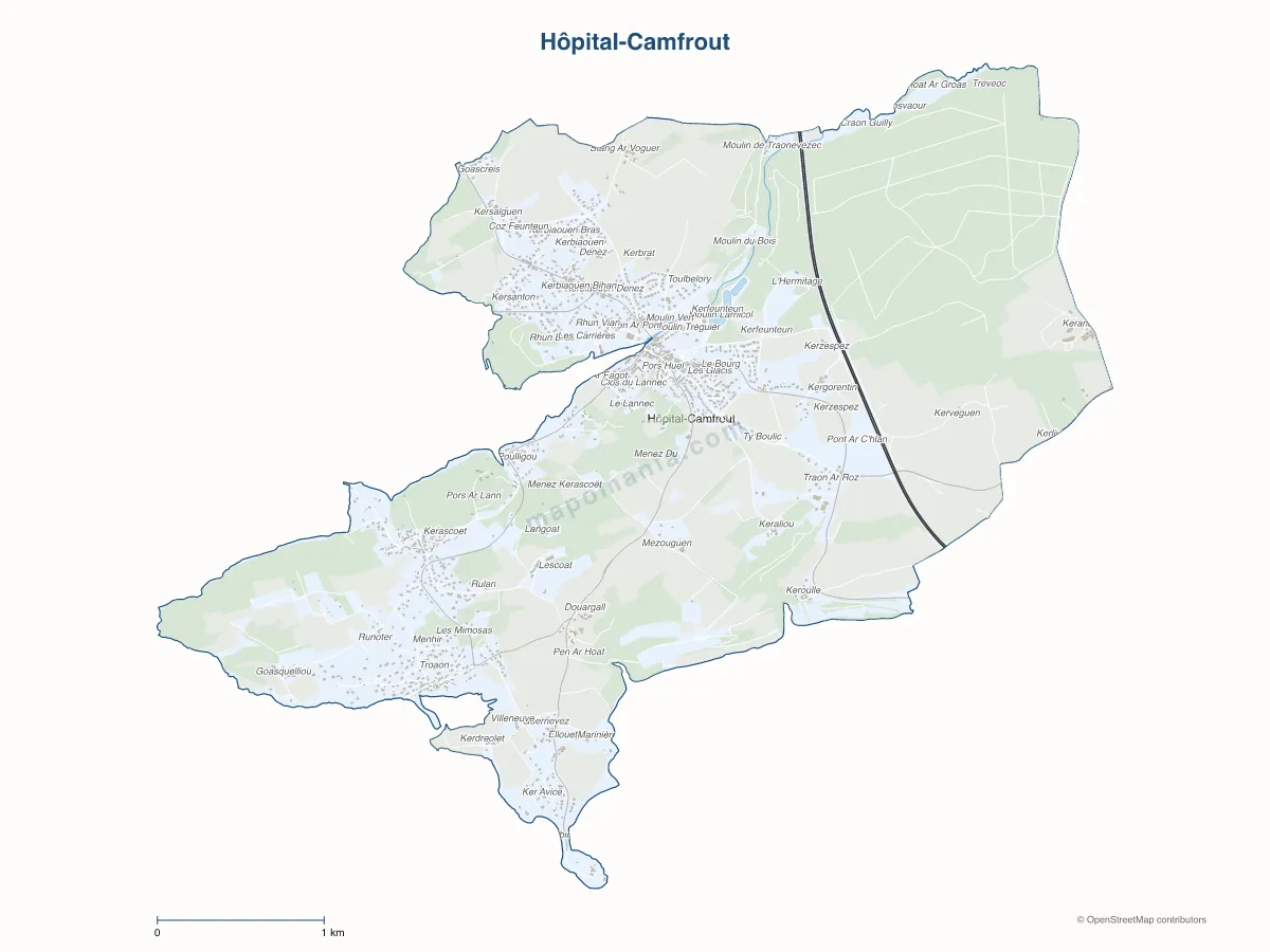 Carte de Hôpital-Camfrout à personnaliser