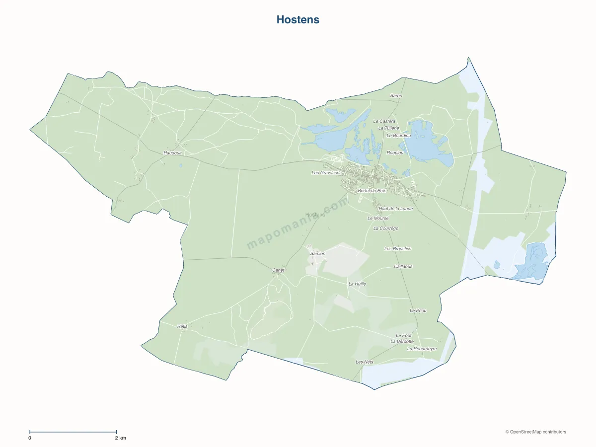 Carte de Hostens à personnaliser