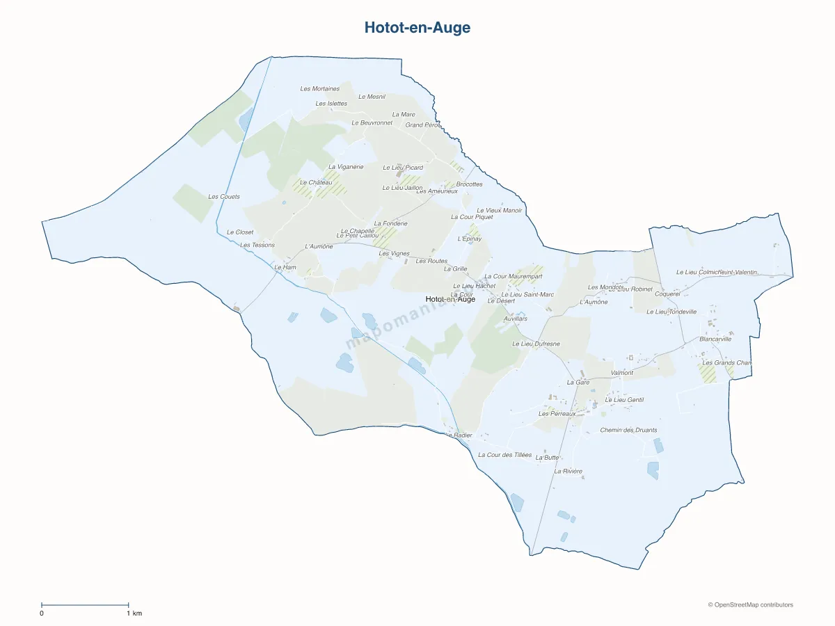 Carte de Hotot-en-Auge à personnaliser