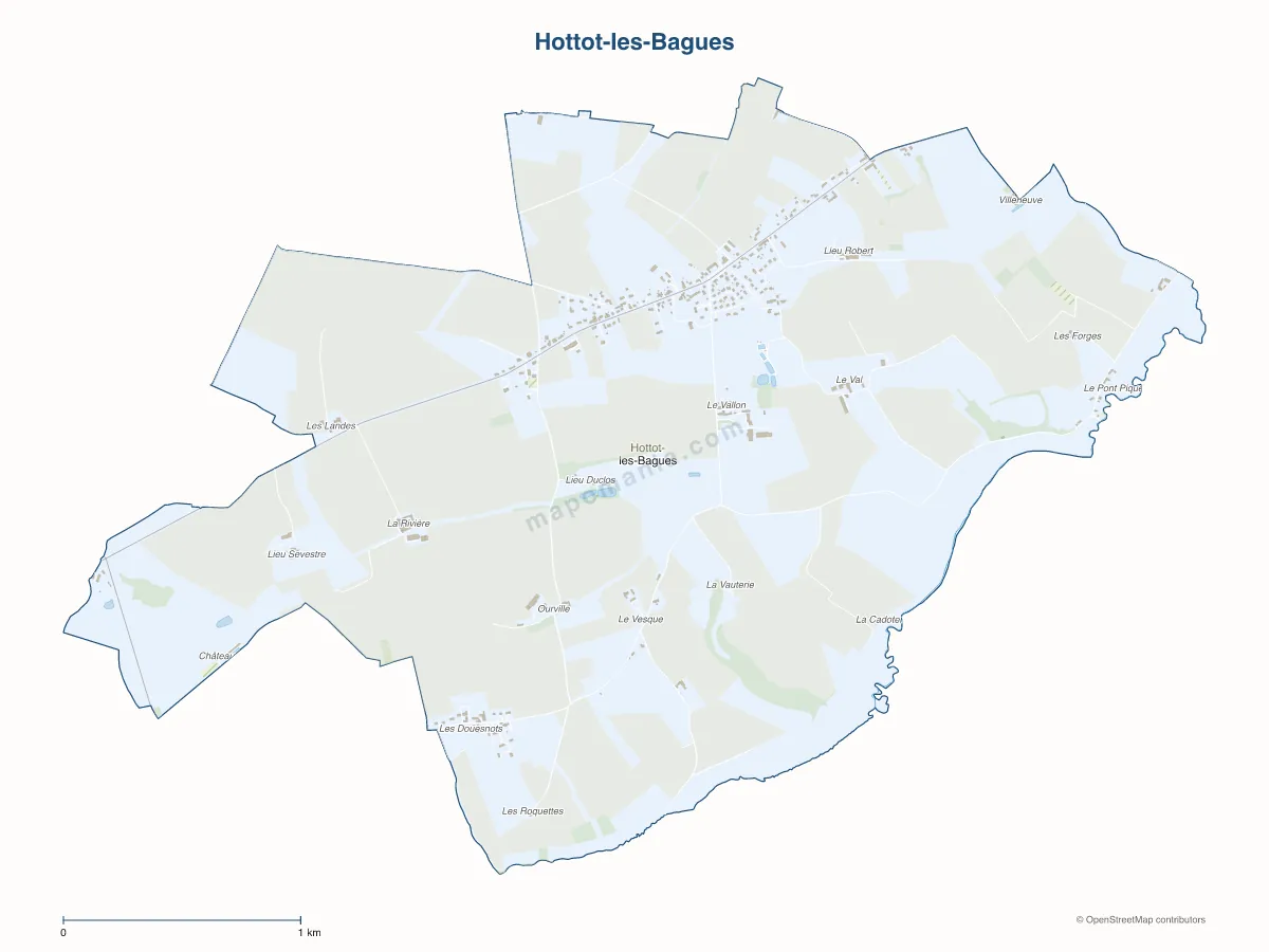 Carte de Hottot-les-Bagues à personnaliser