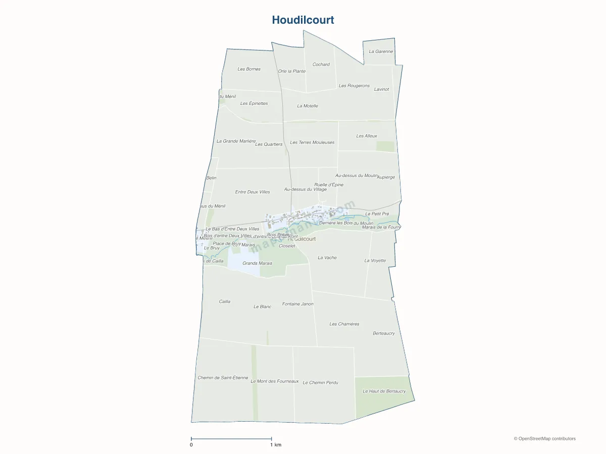 Carte de Houdilcourt à personnaliser