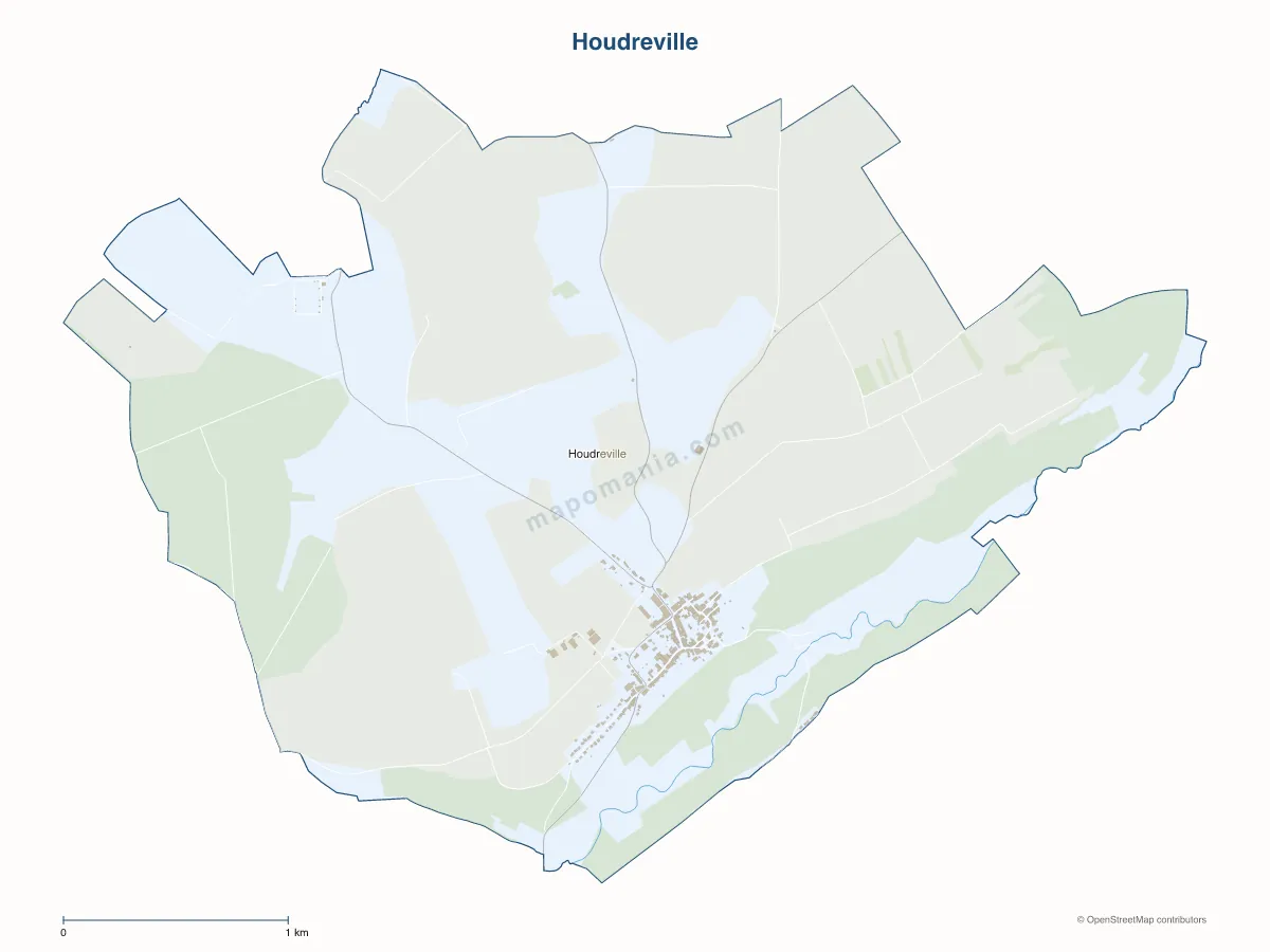 Carte de Houdreville à personnaliser