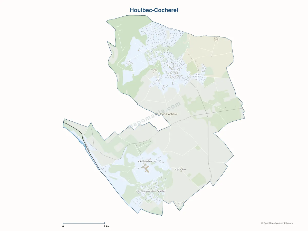 Carte de Houlbec-Cocherel à personnaliser