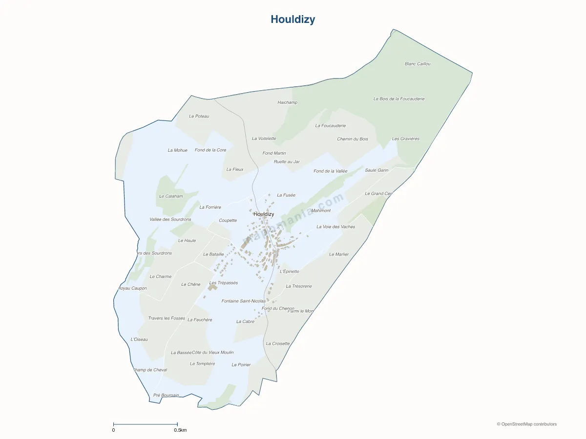 Carte de Houldizy à personnaliser