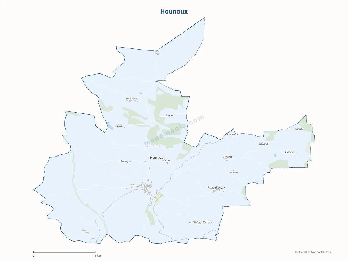 Carte de Hounoux à personnaliser