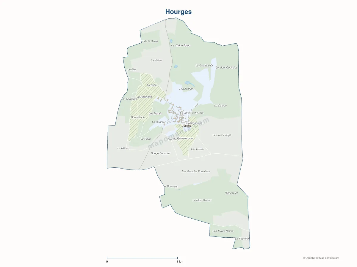 Carte de Hourges à personnaliser